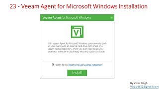 Veeam Advance Training  23  Veeam Agent for Microsoft Windows Installation Step by Step [upl. by Euhsoj329]