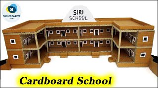 Cardboard School Model  Easy Creative School Project Ideas for School  DIY Cardboard School [upl. by Jenda]