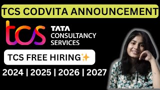 TCS FREE Hiring  2024 2025 2026 2027 BATCH  TCS Ninja Digital Prime  TCS Codevita Updates [upl. by Balcer144]