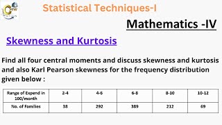 Find all four central moments and discuss skewness and kurtosis [upl. by Annehsat]