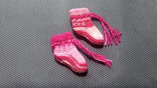 baby booties 0m to 3m baby knittinggallery [upl. by Lemmuela]