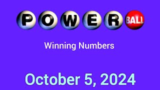 Powerball winning numbers October 5 2024 [upl. by Nrehtac]