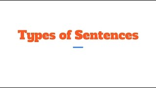 4 Types of Sentences [upl. by Mukund]