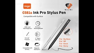 Uogic Stylus Pen for Microsoft Surface 4096 Pressure Sensitivity for Surface Asus HP Sony [upl. by Sosthina638]