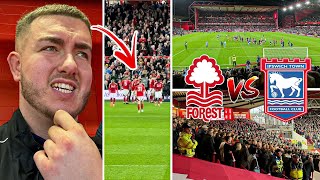 NOTTINGHAM FOREST VS IPSWICH TOWN  10  POLICE SEPERATE FANS amp CRAZY ATMOSPHERE AS FOREST SCORE [upl. by Nair]