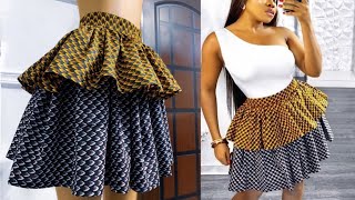 How to Cut and Sew a Double Layered Gathered Skirt Beginners Friendly [upl. by Tonneson696]