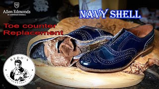 Allen Edmonds Cambridge Shell cordovan Toe counter replacement [upl. by Llerraj]