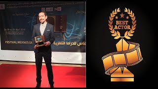 Fayçal azizi won Best Actor  فيصل عزيزي يفوز بجائزة أفضل ممثل مغربي لسنة 2018 [upl. by Deehahs]