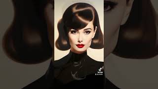 morph in a black dress gorgeous audrey hepburn coiffed hair pop art aiart audreyhepburn [upl. by Erual821]