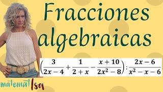 OPERACIONES COMBINADAS 2 CON FRACCIONES ALGEBRAICAS [upl. by Orella481]