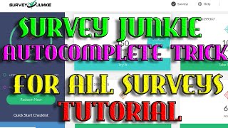 Survey AutoComplete on Survey Junkie by Just 🔥1 click 🔥 Full Tutorial  IzohTech [upl. by Gneh]