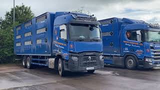 LIVESTOCK TRUCKS AT SEDGMOOR LIVESTOCK MARKET OCTOBER 2023 [upl. by Pandolfi769]