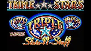 Triple Stars High Limit Slot Play With Bonus Rounds [upl. by Icam]