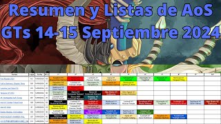 Resumen y Listas de AoS GTs 1415 Septiembre 2024 [upl. by Naivat608]