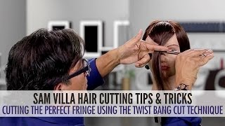 Cutting The Perfect Fringe Using The Twist Bang Cut Technique [upl. by Yarised]