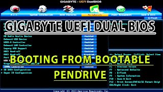 Gigabyte UEFI Dual Bios Booting From Bootable Pendrive  Tutorial [upl. by Noiramaj63]