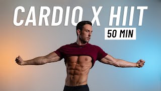 50 Min Cardio HIIT Workout To Burn Calories  Full Body At Home No Equipment [upl. by Ymeraj]