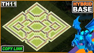 NEW TH11 base with COPY LINK  COC Town Hall 11 Hybrid Base  Clash of Clans [upl. by Irrok]