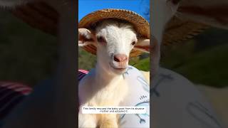 This family rescued the baby goat from its abusive mother and adopted it animalshorts goat [upl. by Pirozzo]