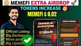 Memefi changes in allocation  Memefi New Update  Superchamp Update  memefi Airdrop withdrawal [upl. by Aicenra419]