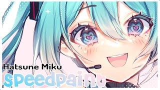 🎵 Hatsune Miku  Vocaloid 🎵 Sketch Speedpaint ClipStudio Paint [upl. by Ermina]