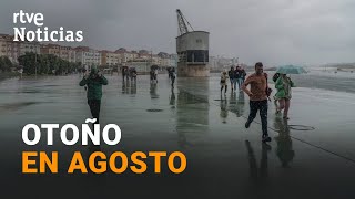 BORRASCA PATRICIA Las TEMPERATURAS bajan BRUSCAMENTE y llega el VIENTO y las TORMENTAS  RTVE [upl. by Atsirhc]