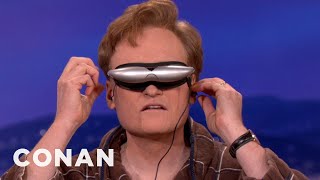 Conan Tries Deepak Chopras Trippy Glasses  CONAN on TBS [upl. by Arakal]