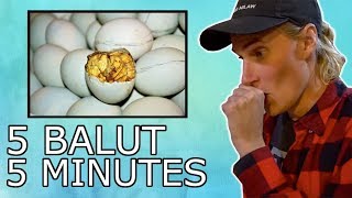 AMERICANS TRY FILIPINO STREET FOOD Balut Challenge [upl. by Raff]