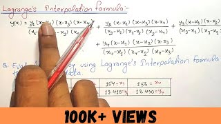 Lagrange interpolation method  Lagranges interpolation formula [upl. by Ilac]