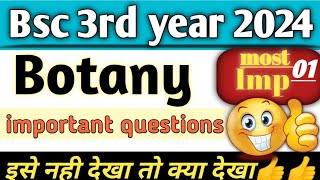 bsc 3rd year botany 1st paper important questions 2024 bsc botany [upl. by Oremar799]