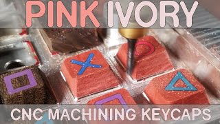 CNC Machining Pink Ivory Wood Keycaps  Full Process Edit [upl. by Dare]