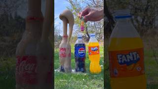 “Battle of Soda Coke vs Pepsi and Fanta vs Mentos” 🔥 cokevsmentos experiment [upl. by Orrocos]