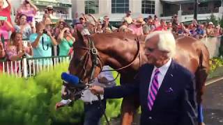 Triple Crown winner Justifys victory parade at Churchill Downs [upl. by Abott]