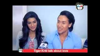 Tiger Shroff amp Kriti Sanon talking about Childhood Crush [upl. by Akinor]