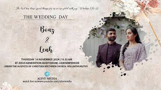 BOAZ amp LEAH  WEDDING LIVE WEBCAST  14112024  ALIVE MEDIA [upl. by Buchalter205]