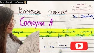 Coenzyme Astructure of coenzyme A  biological function of coenzyme A  vitaminB1  biophysical [upl. by Irim]