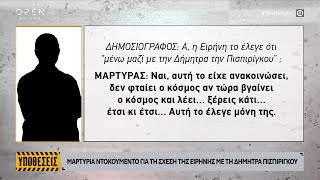 Η σχέση της Ειρήνης Μουρτζούκου με την Δήμητρα Πισπιρίγκου  OPEN TV [upl. by Trah]