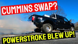 Ford F350 Cummins vs Powerstroke Diesel Engine Swap Replacement  Flying Wheels [upl. by Cedell]