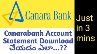 how to get canarabank statement in telugu  by moderntech telugu [upl. by Eirased]