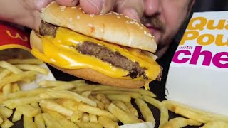 ASMR McDonalds Eating QUARTER POUNDER with CHEESE and FRIES Eating Show Eating Sounds MUKBANG [upl. by Karwan]