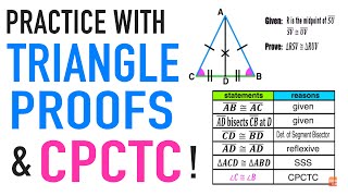 Triangle Congruence Proofs Practice with CPCTC [upl. by Sprung]