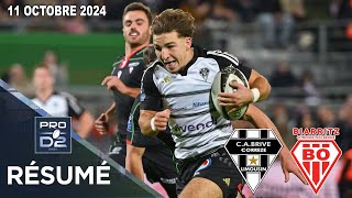 PRO D2  Résumé partie complète CA Brive  Biarritz Olympique PB  J6  Saison 20242025 [upl. by Navac]