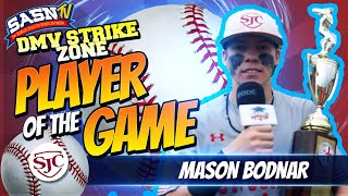 DMV Strike Zone Interviews 2024 WCAC Champion Catcher Mason Bodnar [upl. by Egamlat]