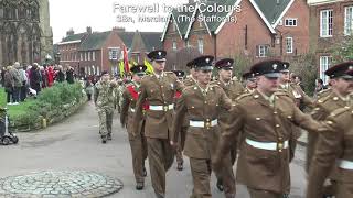 Final March and salute of the 3Bn Mercian the Staffords Colours [upl. by Hahseram]