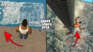 Jumping Off The Tallest Tower in GTA San Andreas Crazy Jump [upl. by Stanhope509]