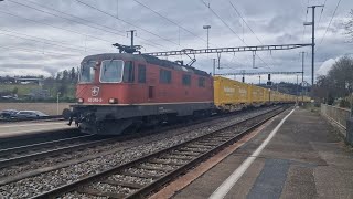 Güterzug Durchfahrt Bassersdorf eisenbahn train trainspotting zug fy güterzug sbb [upl. by Eintrok]