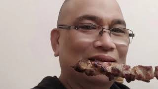 Enjoy eating Greek traditional chicken suvlaki my favourite dinner food [upl. by Sihun]