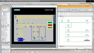 TIA PORTAL démarrage direct avec simulation en HMI [upl. by Demodena856]