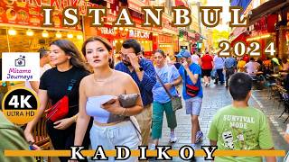 Istanbul Kadikoy amp Moda St 4K Walking Tour  Ferry Terminal Cafe Bars Turkish Delights  Aug 2024 [upl. by Marko]