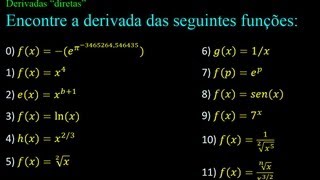 Derivadas básicas exercícios exemplos resolvidos [upl. by Keil858]